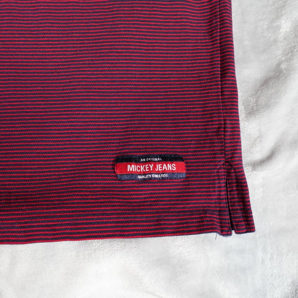 Vintage Mickey Jeans Disneyland Collared Shirt Mens XL Striped Preppy 90s - Picture 3 of 8